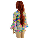 Kids Neon Flux UV Glow Trumpet Sleeve Romper - Coquetry Clothing