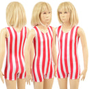 Kids Red and White Striped Tank Romper - Coquetry Clothing