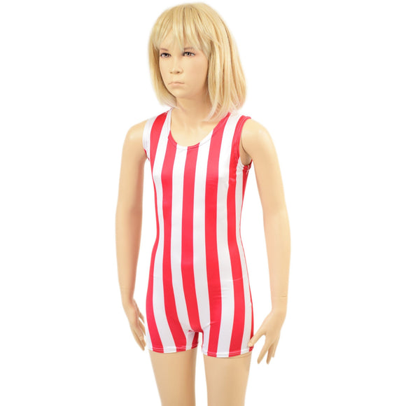 Kids Red and White Striped Tank Romper - Coquetry Clothing