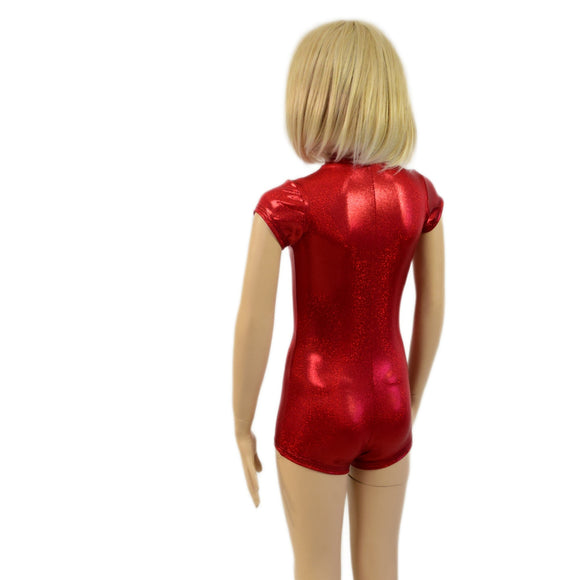 Kids Red Sparkly Romper and Polka Dot Skirt Set - Coquetry Clothing