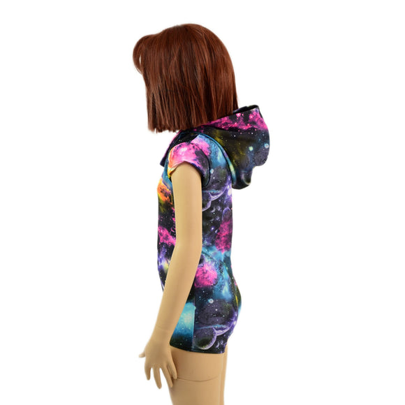 Kids UV Glow Galaxy Hoodie Romper - Coquetry Clothing