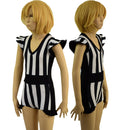 Kids V neck, Flip Sleeve, Side Panel Romper with Hip Ruffles - Coquetry Clothing