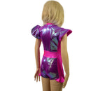 Kids V neck, Flip Sleeve, Side Panel Romper with Hip Ruffles - Coquetry Clothing