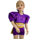 Kids Victoria Puffed Sleeve Crop Top and Ruffle Rump Shorts Set - Coquetry Clothing