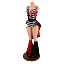 Diamond, Red and Black Harlequin Color Blocked and 5PC Romper Set - Coquetry Clothing