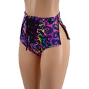 Lace Up Front Siren Shorts with Double Separating Hip Zippers - Coquetry Clothing