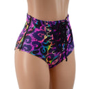 Lace Up Front Siren Shorts with Double Separating Hip Zippers - Coquetry Clothing