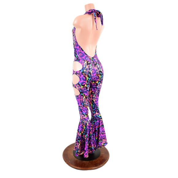 Lace Up Josie Style Catsuit with Oring Cutouts - Coquetry Clothing