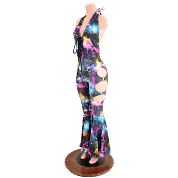 Lace Up Josie Style Catsuit with Oring Cutouts - Coquetry Clothing