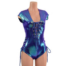 Lace Up Plunging V Romper - Coquetry Clothing