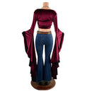 Lace Up Sorceress Sleeve Crop Top - Coquetry Clothing