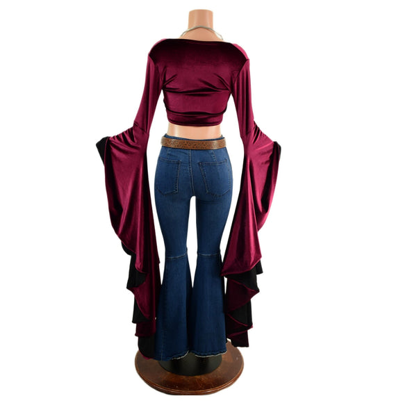 Lace Up Sorceress Sleeve Crop Top - Coquetry Clothing