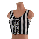 Lace Up Stripe Tank Crop - Coquetry Clothing