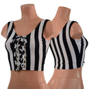 Lace Up Stripe Tank Crop - Coquetry Clothing