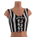 Lace Up Stripe Tank Crop - Coquetry Clothing
