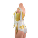Lace Up Suspender Romper Set with Heart Booty Applique - Coquetry Clothing