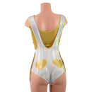 Lace Up Suspender Romper Set with Heart Booty Applique - Coquetry Clothing