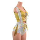 Lace Up Suspender Romper Set with Heart Booty Applique - Coquetry Clothing