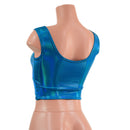 Laceup Crop Tank in Peacock Blue - Coquetry Clothing