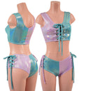 Laceup Mini Crop Tank and Ultra Cheeky Booty Shorts Set - Coquetry Clothing
