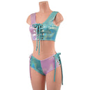 Laceup Mini Crop Tank and Ultra Cheeky Booty Shorts Set - Coquetry Clothing