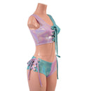 Laceup Mini Crop Tank and Ultra Cheeky Booty Shorts Set - Coquetry Clothing