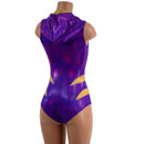 Laceup Romper with Plunging V neckline, Hood, and Hip Arcs - Coquetry Clothing