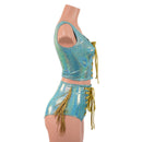 Laceup Siren Shorts and Crop Tank Set with Hip Fringe - Coquetry Clothing