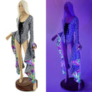 Laceup Sorceress Romper in Distortion Velvet and Neon Glow Worm - Coquetry Clothing
