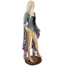Laceup Sorceress Romper in Distortion Velvet and Neon Glow Worm - Coquetry Clothing