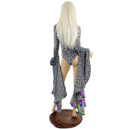 Laceup Sorceress Romper in Distortion Velvet and Neon Glow Worm - Coquetry Clothing