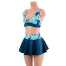 Lapis Lagoon and Nile Blue Rave Skirt & Starlette Bralette Set - Coquetry Clothing