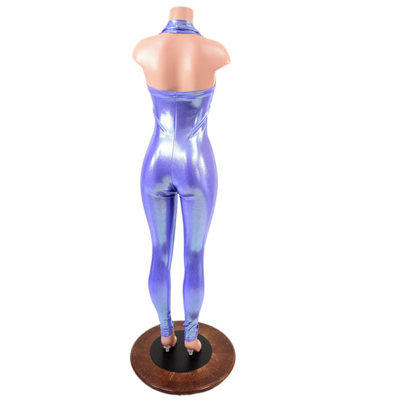 Lavender Ice Backless V Neck Catsuit - Coquetry Clothing