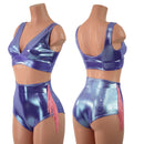 Lavender Ice Flowers and Fringe Siren Shorts and Bralette Set - Coquetry Clothing