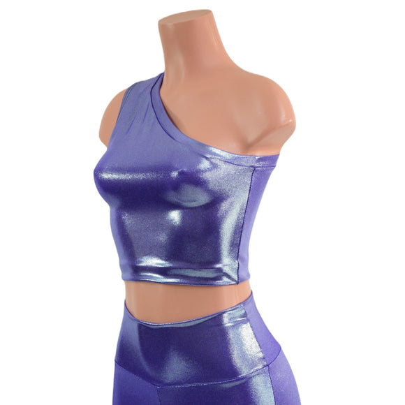 Lavender Ice One Shoulder Crop Top - Coquetry Clothing