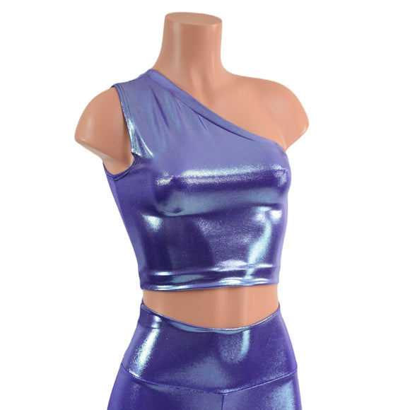 Lavender Ice One Shoulder Crop Top - Coquetry Clothing