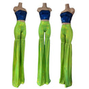 Leggings Style Stilt Pants in Neon Lime Holographic - Coquetry Clothing
