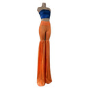 Leggings Style Stilt Pants in Neon Orange Kaleidoscope - Coquetry Clothing