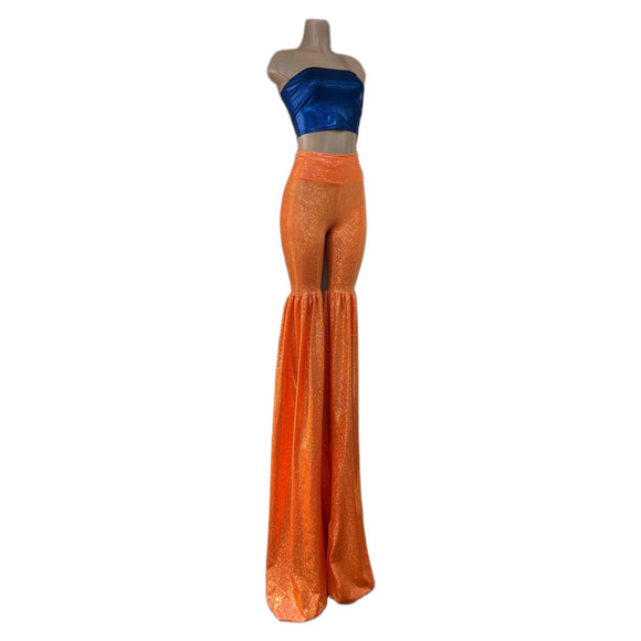 Leggings Style Stilt Pants in Neon Orange Kaleidoscope - Coquetry Clothing