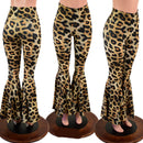 Leopard Print High Waist Bell Bottom Flares - Coquetry Clothing