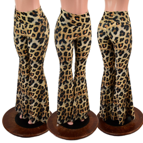 Leopard Print High Waist Solar Flares - Coquetry Clothing