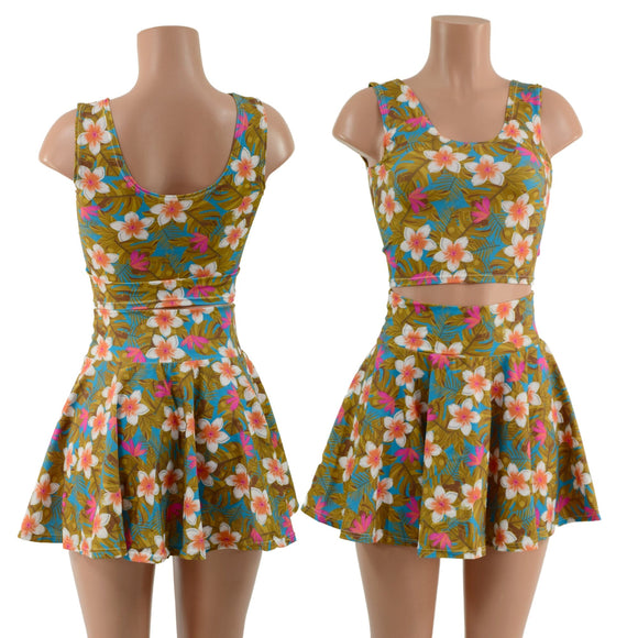 Lets Have a Tikki Skirt, Bike Shorts, or Crop Tank READY to SHIP - Coquetry Clothing