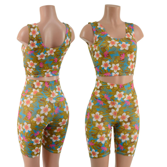 Lets Have a Tikki Skirt, Bike Shorts, or Crop Tank READY to SHIP - Coquetry Clothing