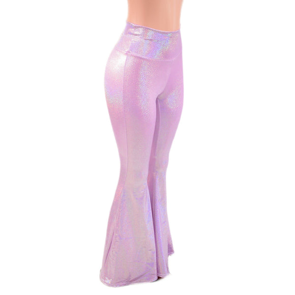 Lilac Holographic High Waist Solar Flares - Coquetry Clothing