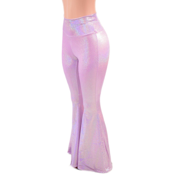 Lilac Holographic High Waist Solar Flares - Coquetry Clothing