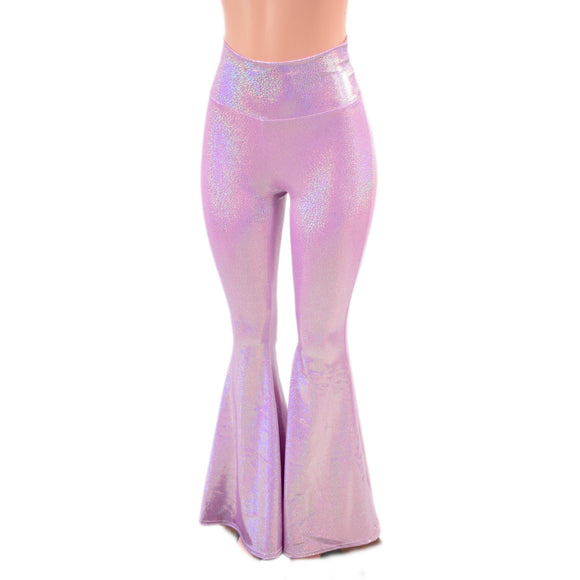 Lilac Holographic High Waist Solar Flares - Coquetry Clothing