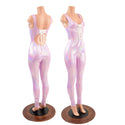Lilac Tank Style Catsuit with Strappy Back and Laceup Front - 1