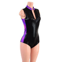 Black Mystique & Grape Holo Sleeveless Stella Romper with Side Panels - 2