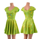 Lime Holographic Skater Dress - Coquetry Clothing