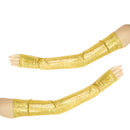 Long Fingerless Glove Arm Warmers in Gold Kaleidoscope - Coquetry Clothing